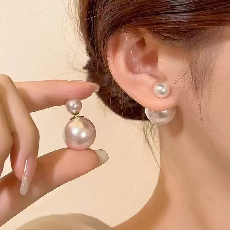 Pearl Red Two-way Light Luxury Sense Niche Unique Rings