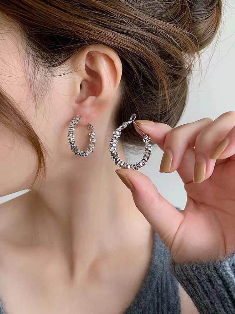 Women's Of Sier Big Hoop Light Luxury High-grade Ear Earrings