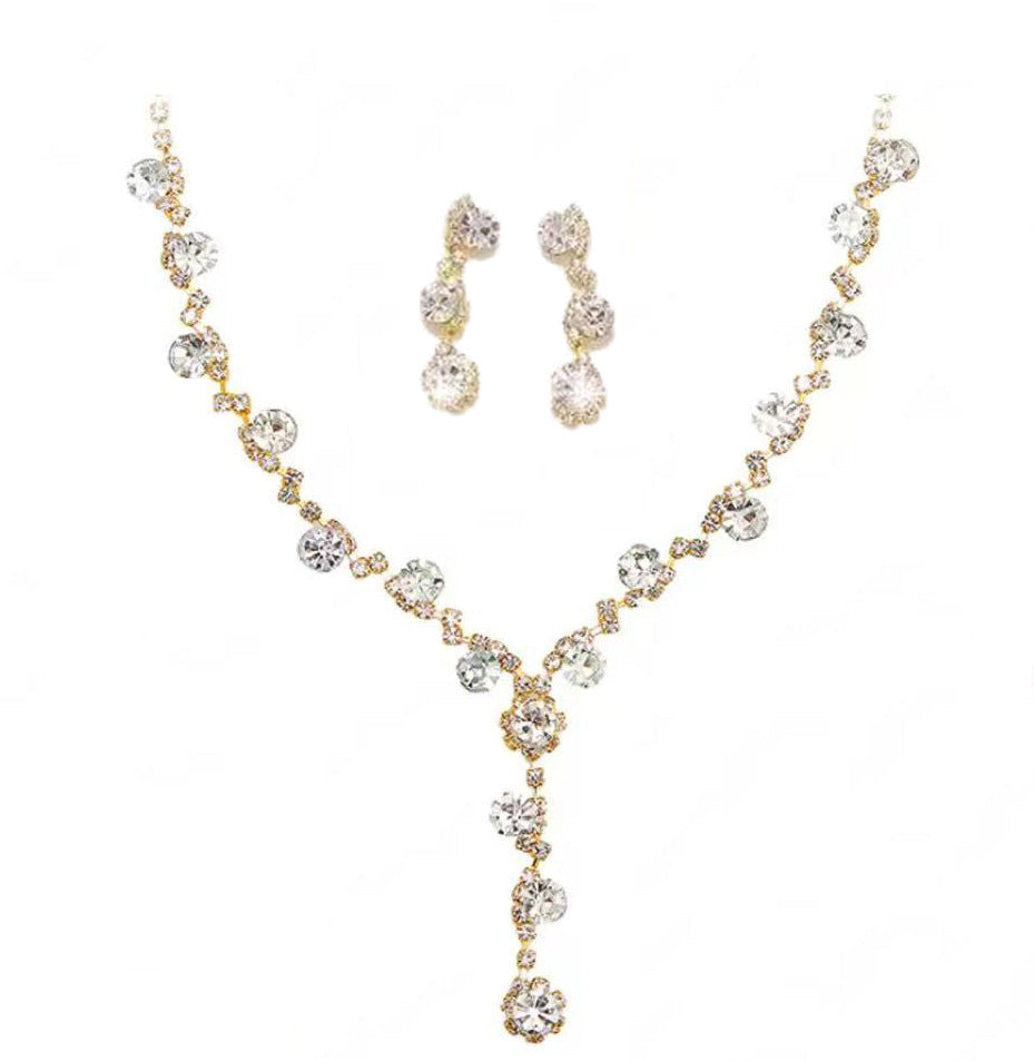 Fashion Pretty Women's Three-piece Sier Bridal Jewelry Set