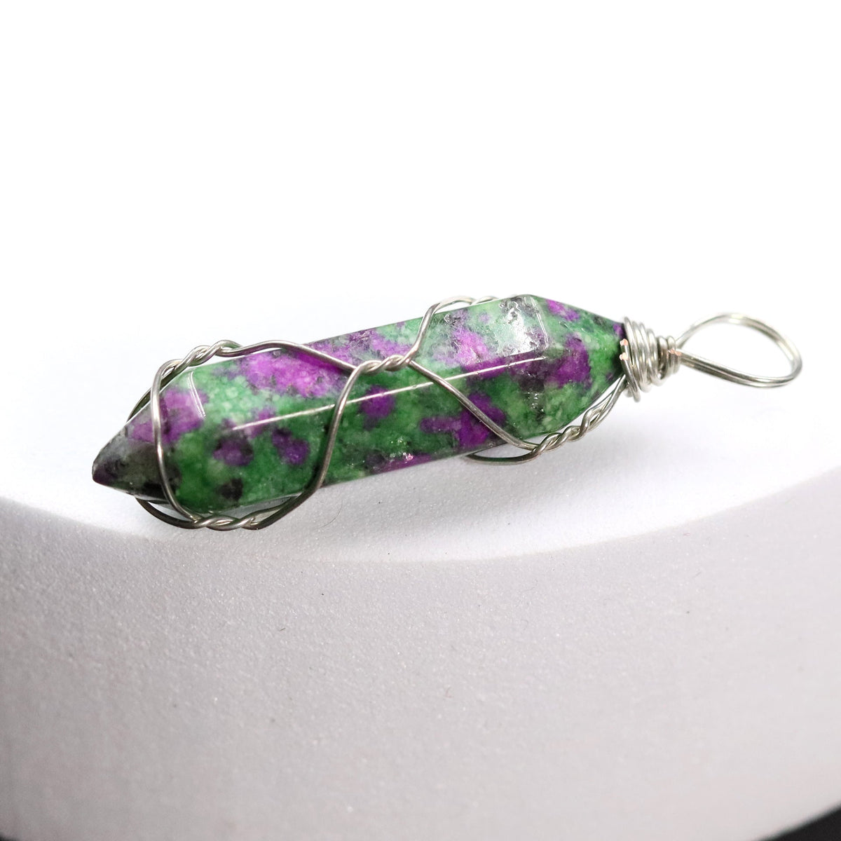 Pink Crystal Winding Hexagon Prism Handmade Pendants