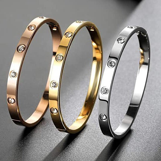 Card Ten Diamond Buckle Titanium Steel Fashion Bracelet