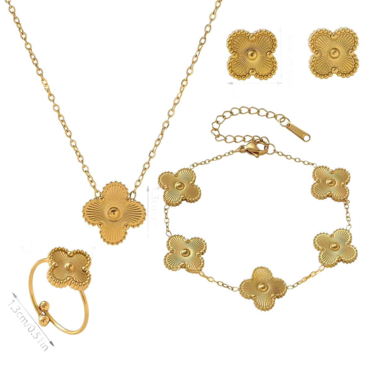 Creative Fashion Slouchy Four-leaf Clover Ear Jewelry Set