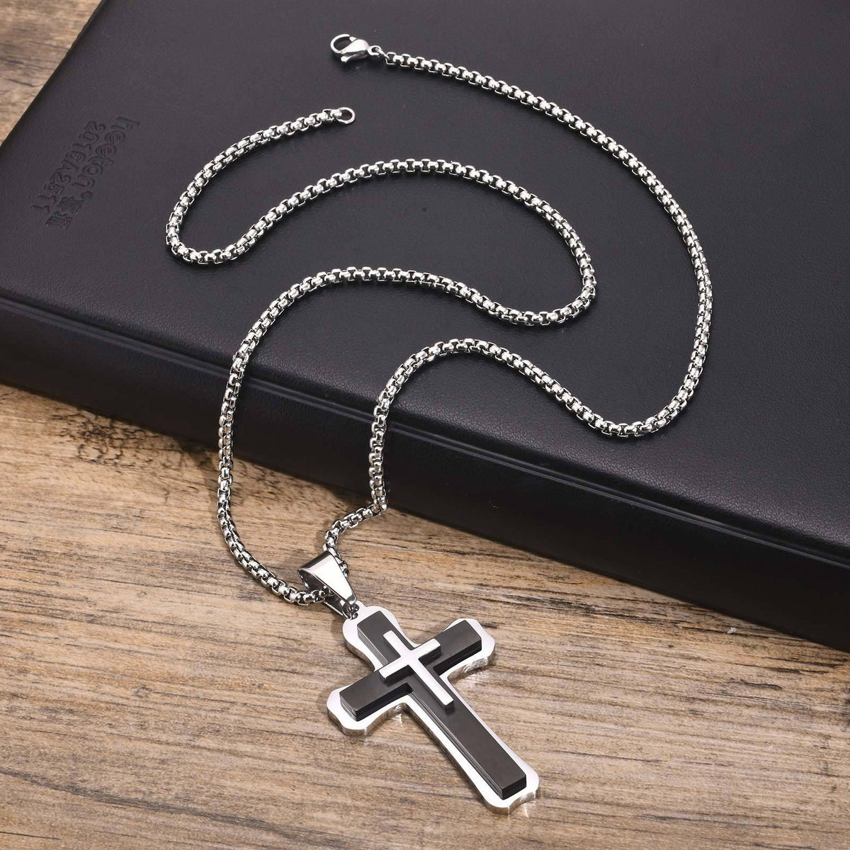 Durable Charming Men's Cross Stainless Steel Pendant