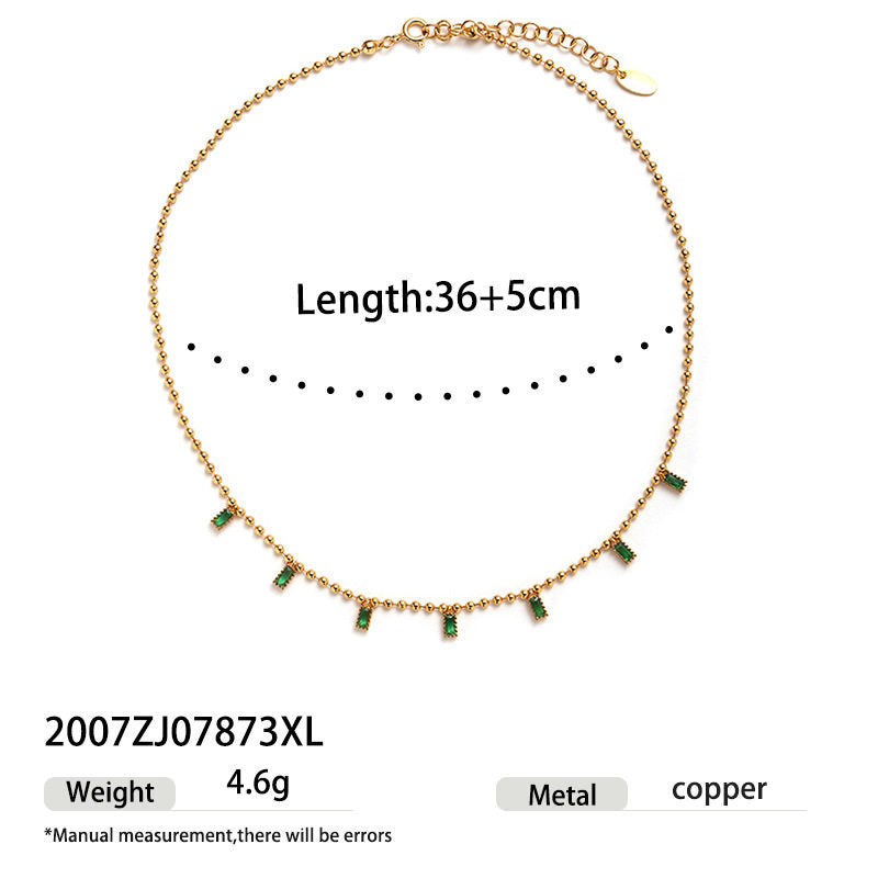 Women's Emerald Zircon Inlaid High-grade Light Luxury Elegant Necklace