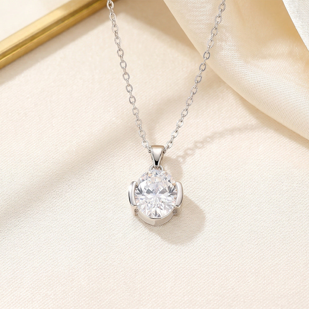 Women's Round For Light Luxury Minority Titanium Steel Jewelry Set