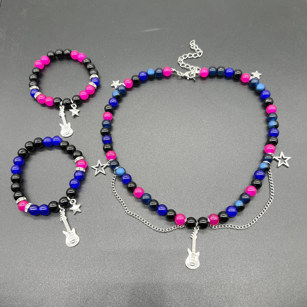 Men's Beaded Heart-shaped Magnetic Suction For Suite Rings
