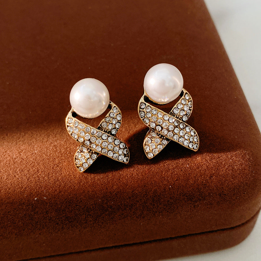 Diamond Round Pearl Light Luxury Minority Clavicle Chain Jewelry Set