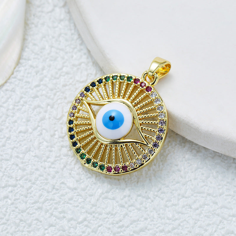Hip Hop Ear Gold Inlaid Color Pendant