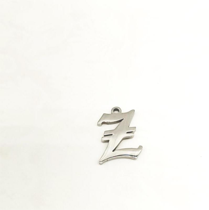 Titanium Steel Retro Alphabet Outer Hole Round Artistic Pendant