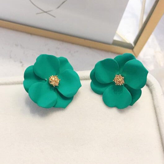 Women's Spray Paint Flower For Exaggerated Temperamental Super Mori Pearl Earrings