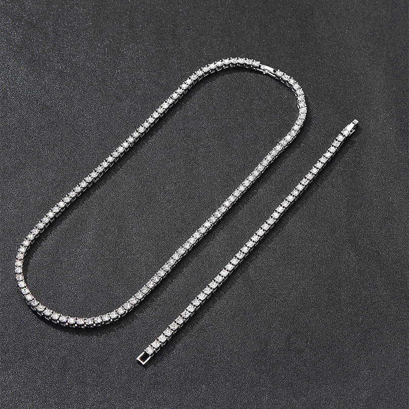Hip Hop Claw Chain Simple Alloy Rhinestone Single Jewelry Set