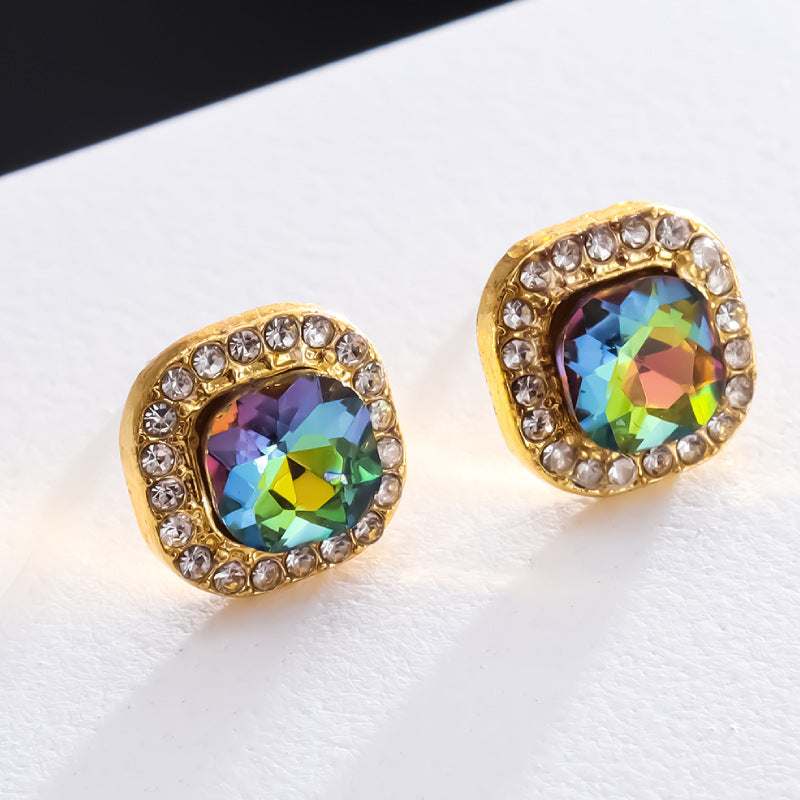 Women's Korean Style Elegant Colorful Diamond Fashion Rings