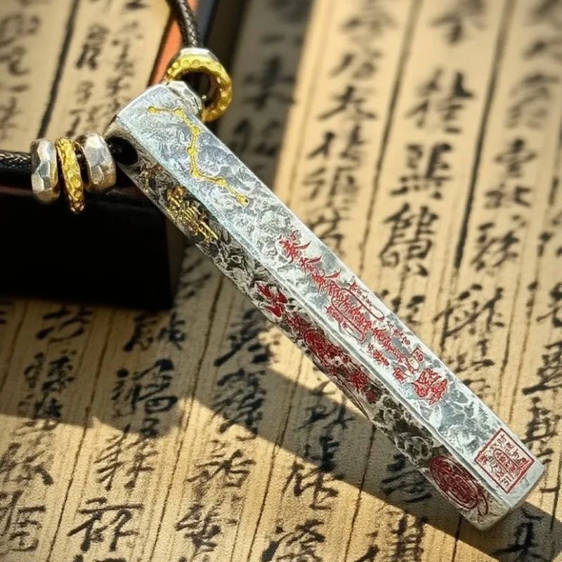 Men's Tao Culture Five Gods Of Wealth Retro Old National Fashion Necklaces