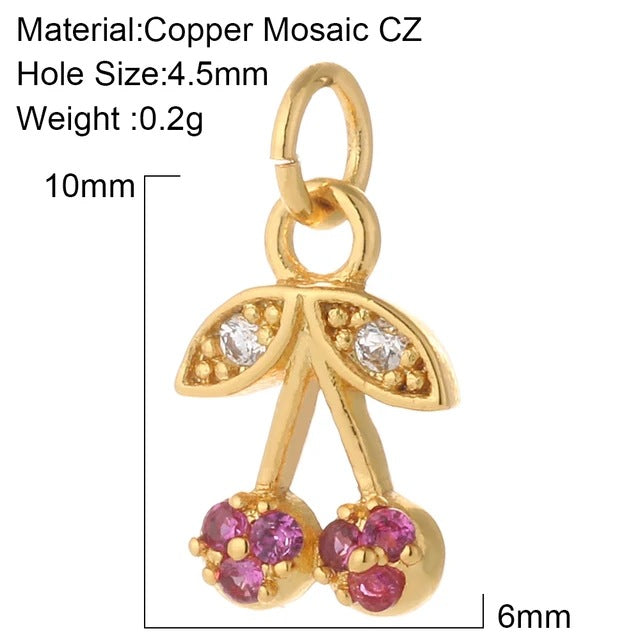 Cherry Bee Copper Animal Plant Golden Pendant