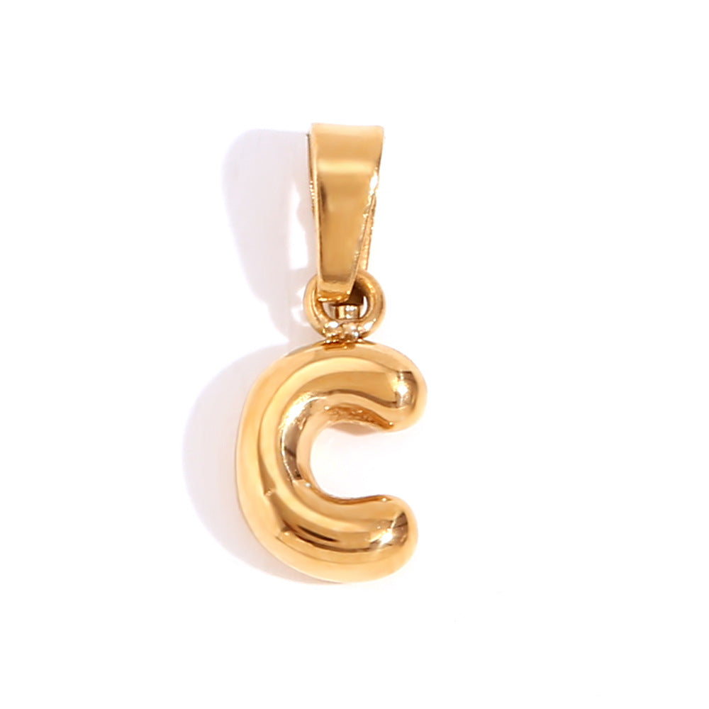 Bubble English Stainless Steel Gold Plated Pendant