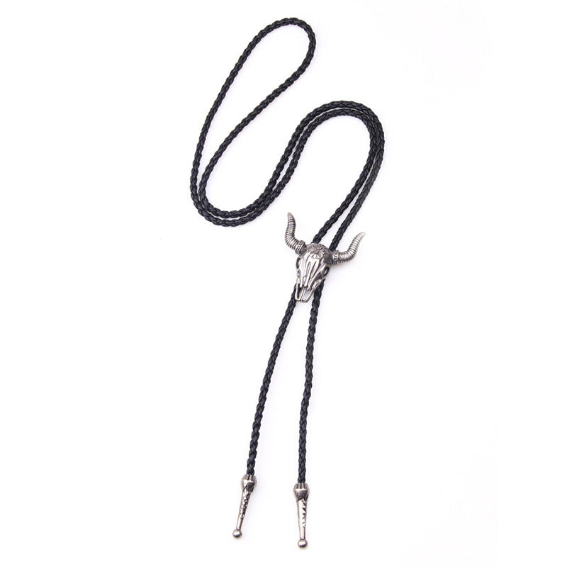 Men's Long Leather Cow Head Fashion Vintage Necklaces