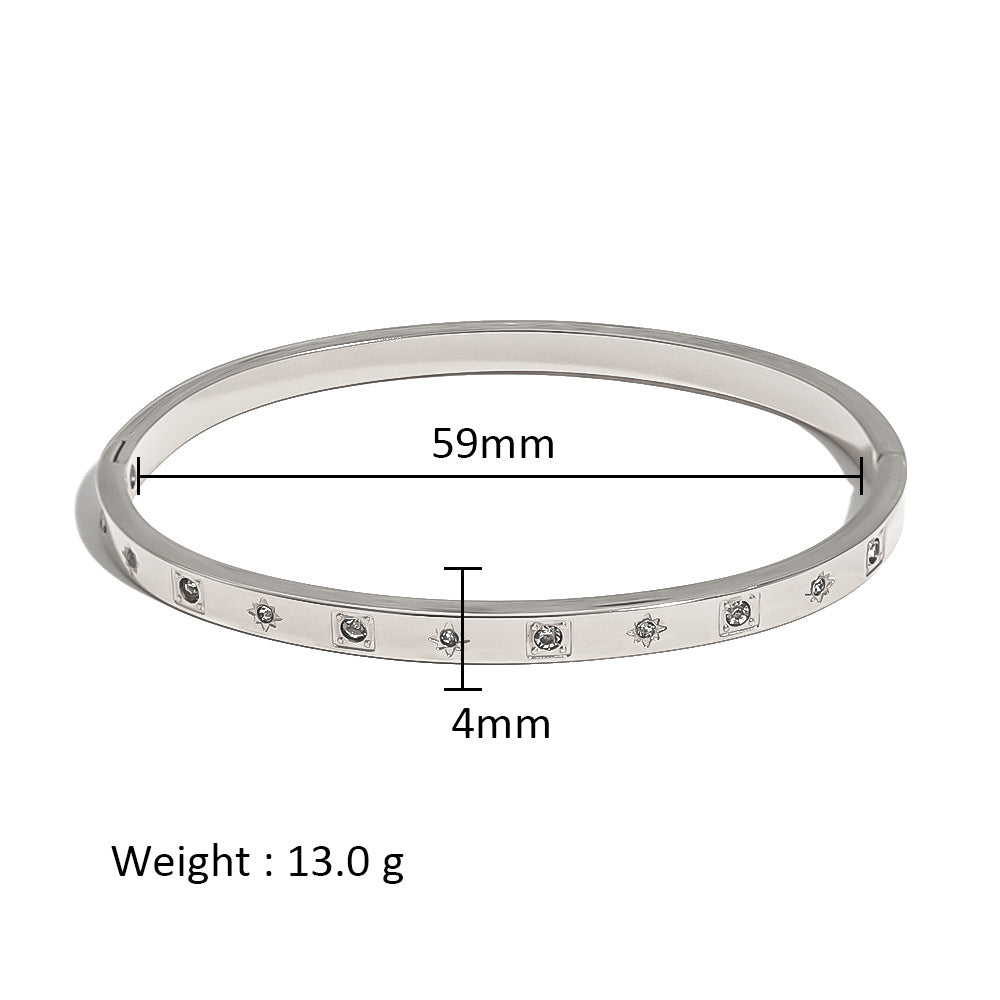 Women's Stainless Steel Electroplated Eight Awn Star Flower Geometric Bracelets