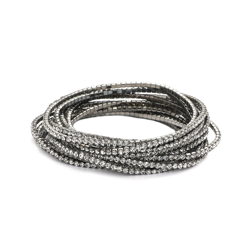 Rhinestone Stretch Bridal Korean Single Row Bracelet