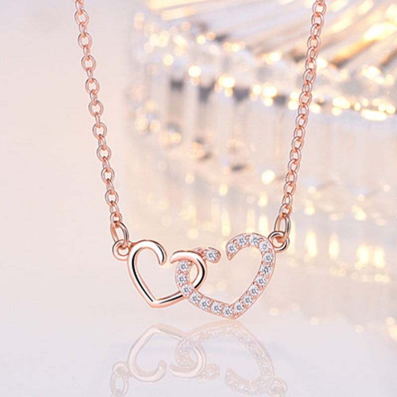 Women's Fashion Elegant Heart-to-heart Heart Shape With Necklaces