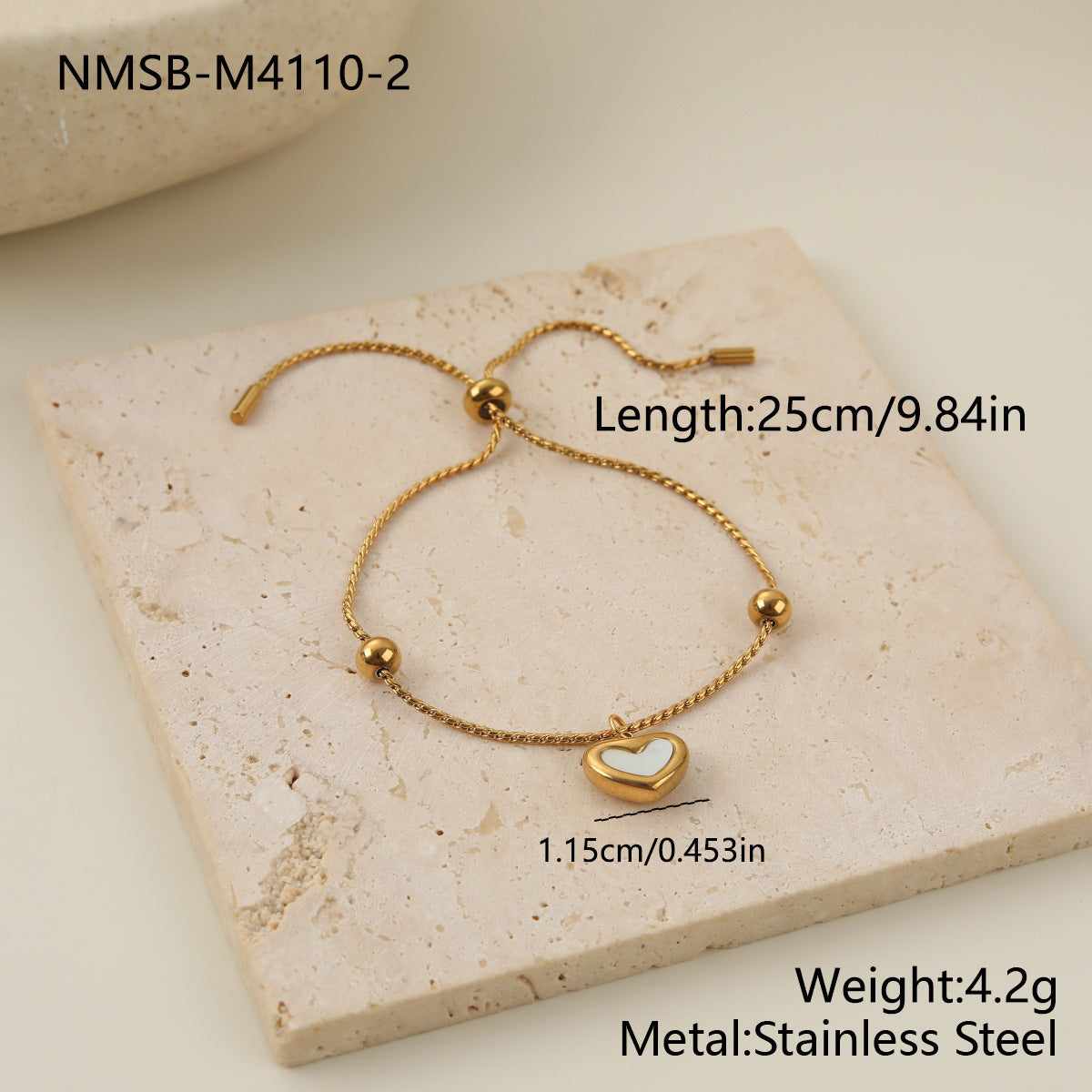 Steel Gentle White Shell Love Ear Fashion High Bracelets