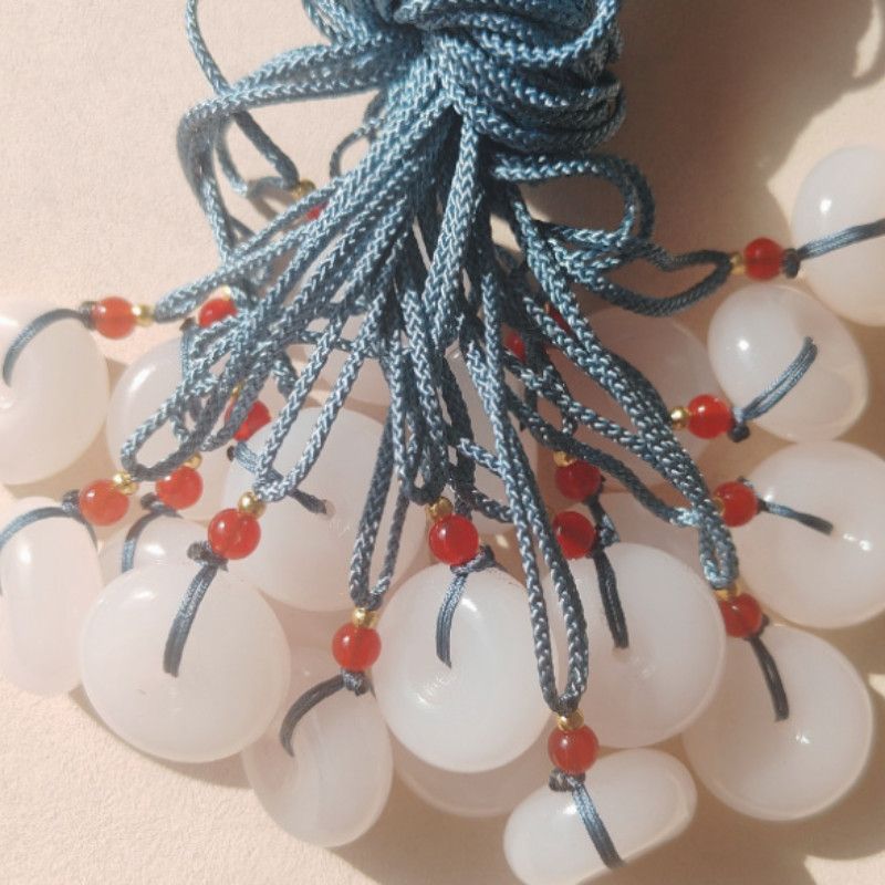 Natural White Jade Safety Buckle Live Pendants