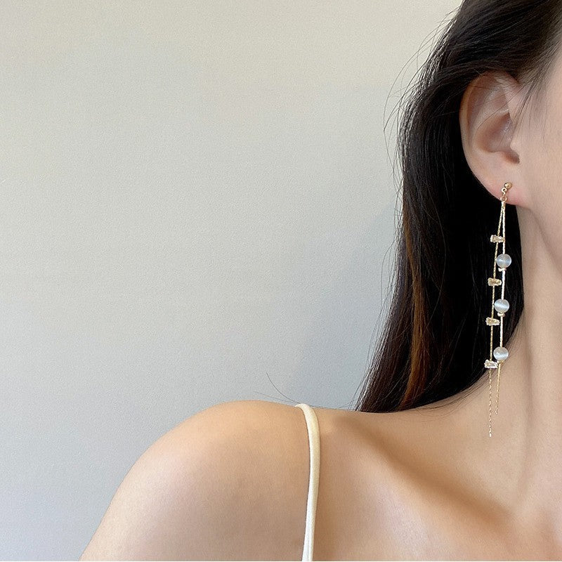 Korean Style Elegant Long Fringe Female Opal Super Flash Zircon Rings