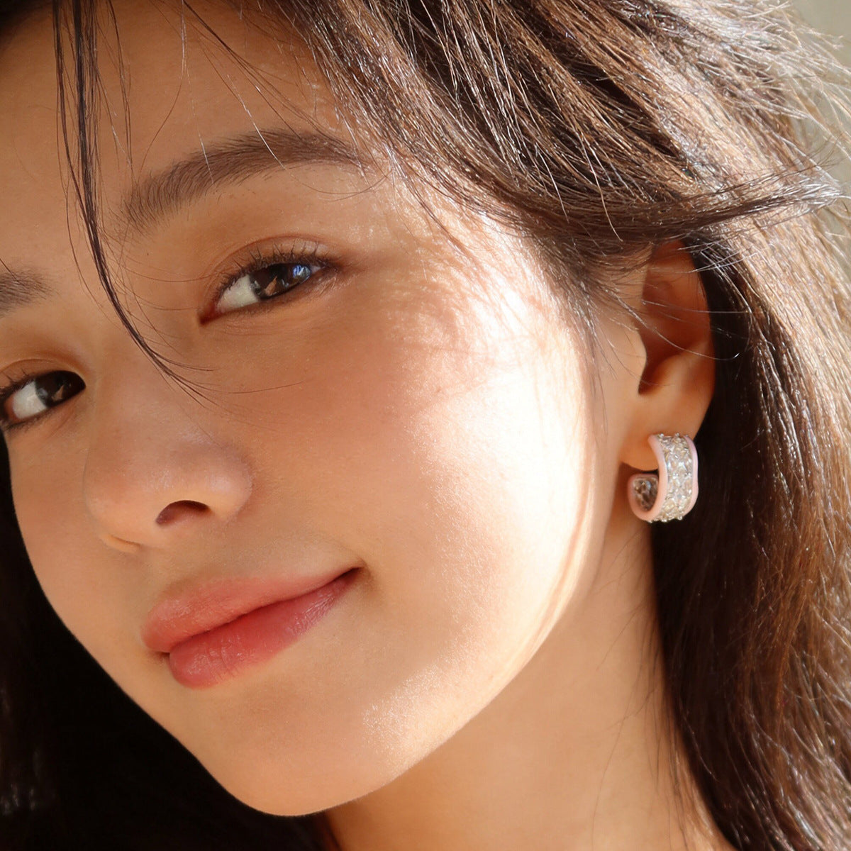 Women's Zirconium Dripping Oil Ear Clip Fashion Temperamental Minority High Sense Stud Earrings