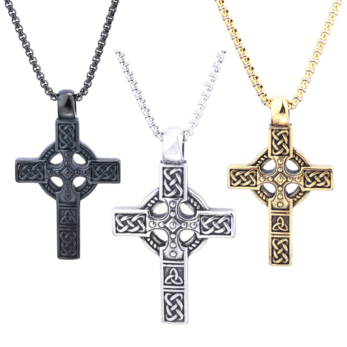 Men's Knot Titanium Steel Cross Personalized Hip Necklace