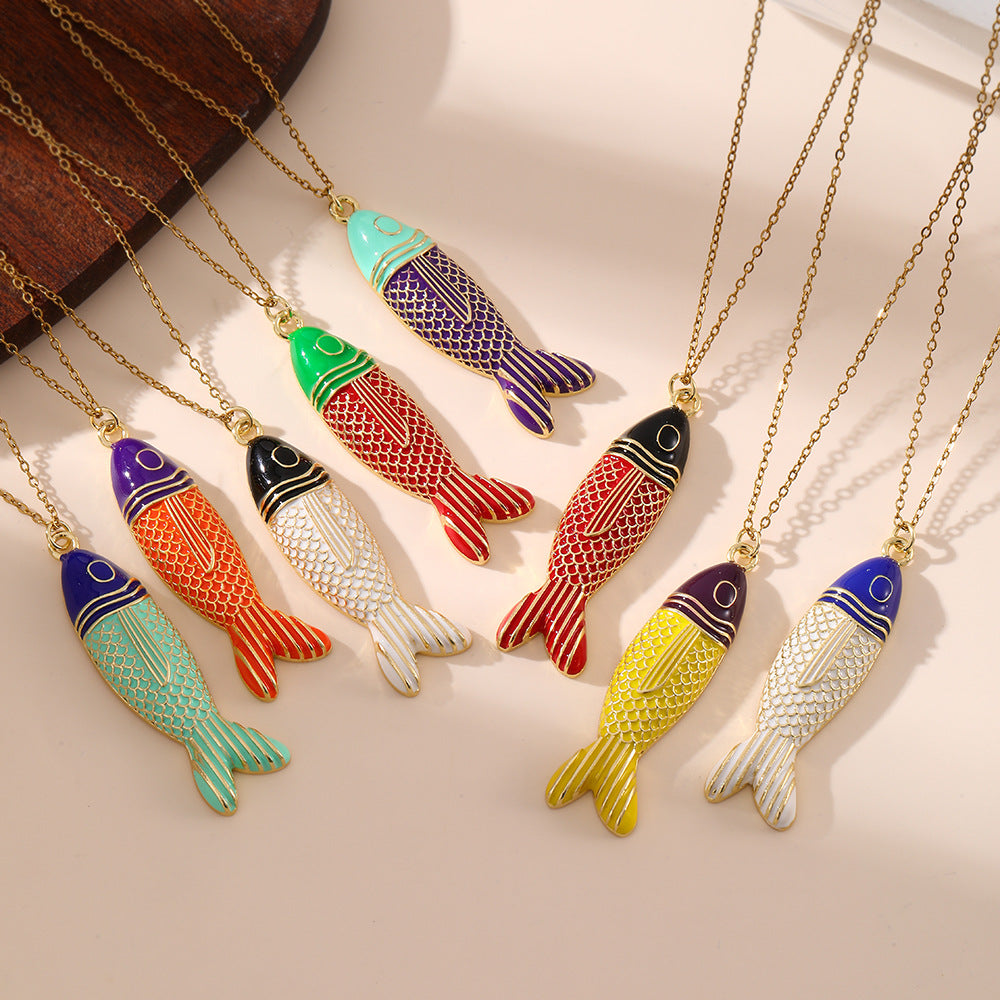 Fashion Bohemian Personalized Fish Winter Red Necklace