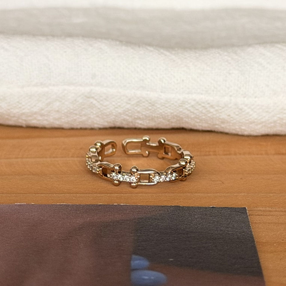 Special Interest Light Luxury Hollow Zircon Index Finger Female French Rings