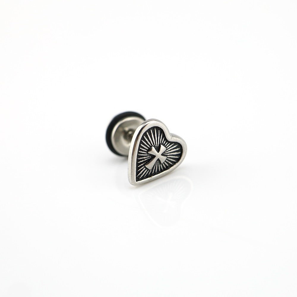 Women's & Men's Heart-shaped Oil Dripping Cross Ear Bone Retro Personality Rings
