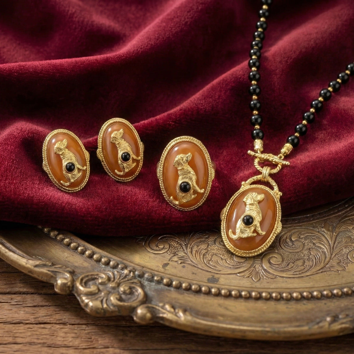 Women's Style Zodiac Ear Retro Refined Stylish Jewelry Set