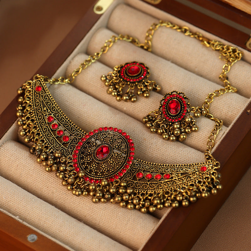 Women's Matching Wings Drop Beads Exaggerated Bohemian Style Jewelry Set