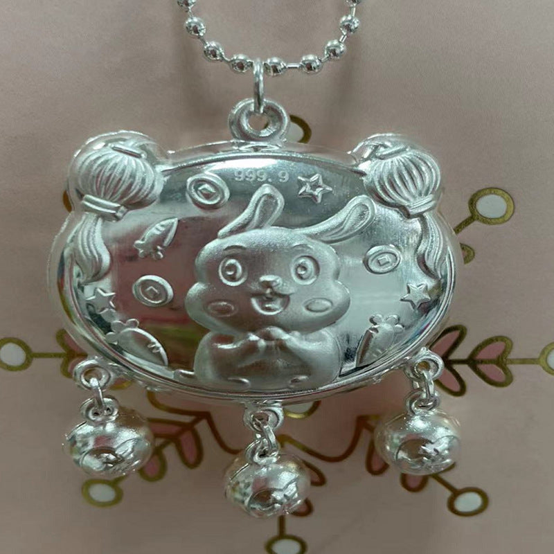 Sier-plated Long Life Sier Lock Years Old Pendant