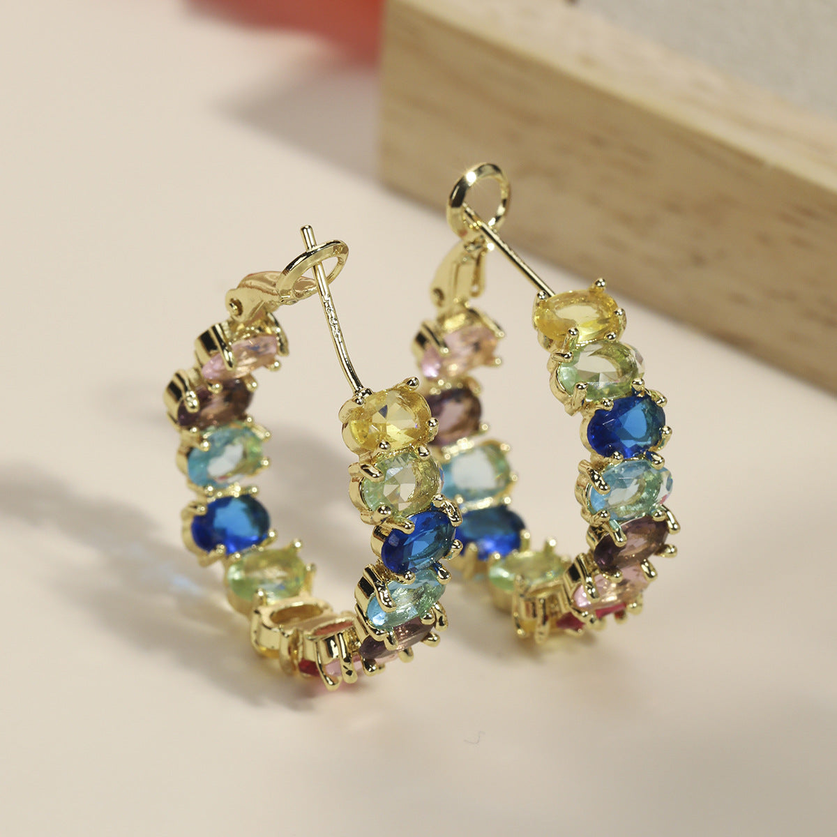Sweet Personality Vacation Style Colorful Zircon Fashion High Rings