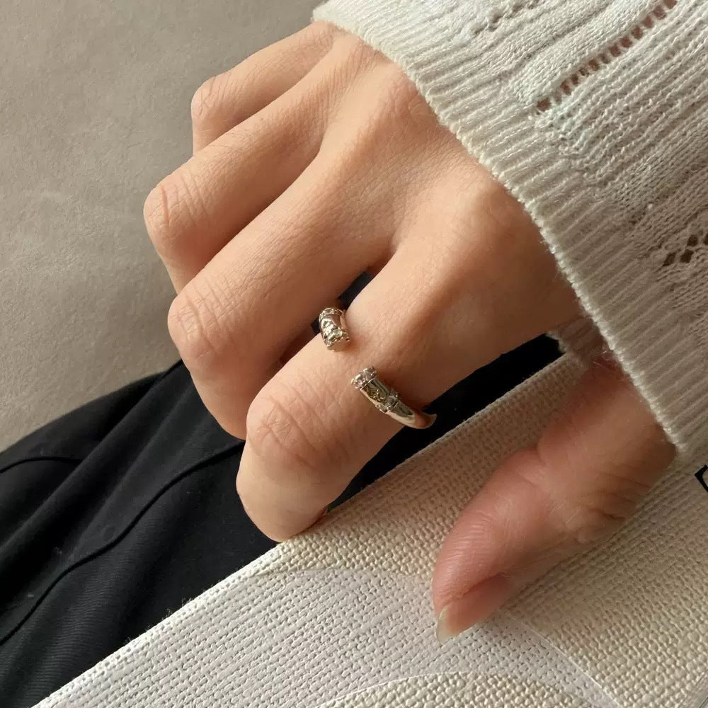 Special Interest Light Luxury Hollow Zircon Index Finger Female French Rings