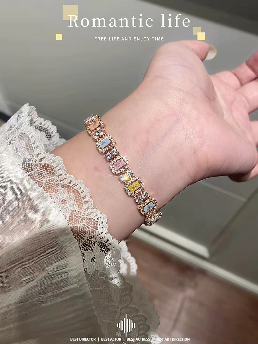 Women's Source Zircon Massive Style High Color Retention Dopamine Bracelet
