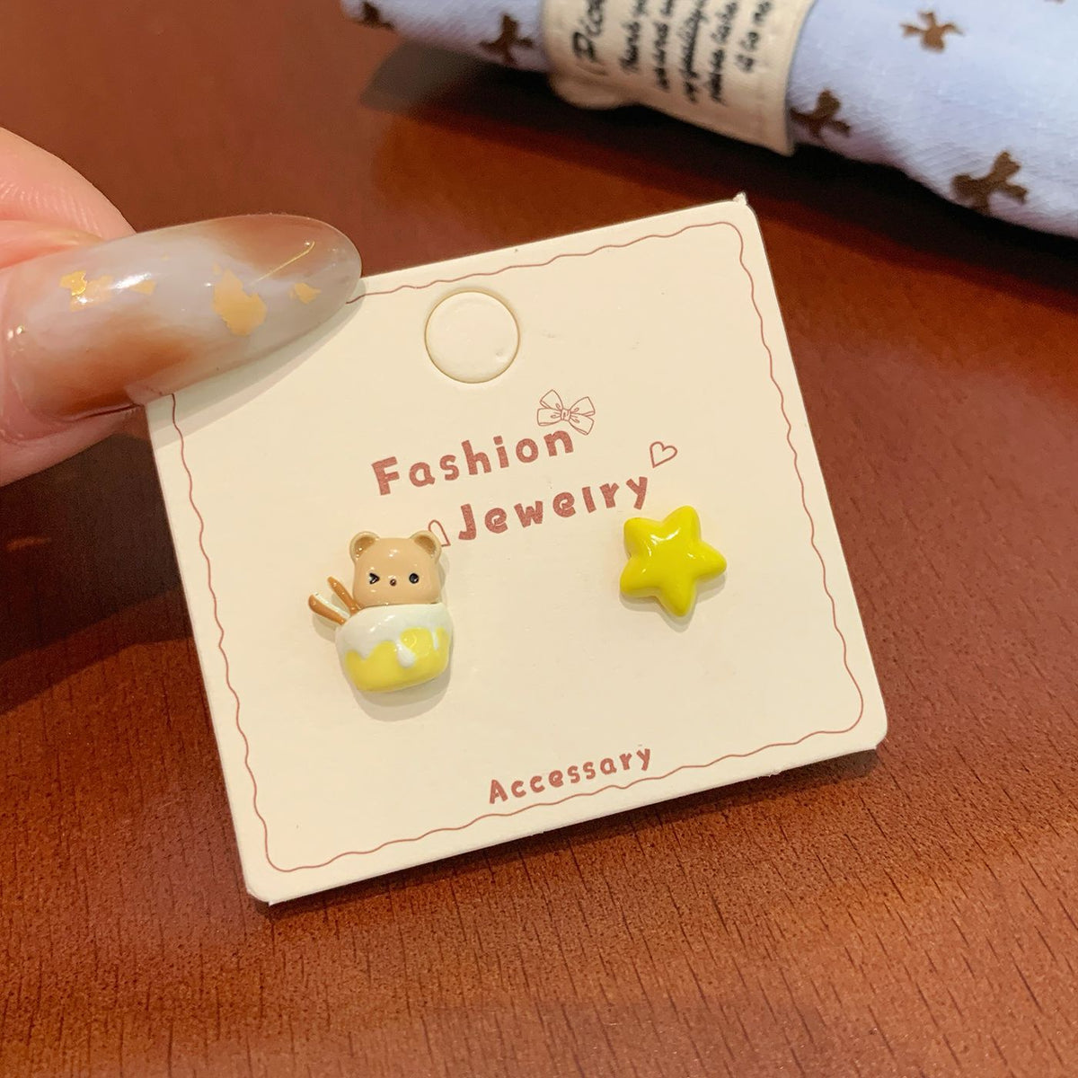 Colorful Fruit Cat Female Sier Needle Cartoon Cute Sweet Design Rings
