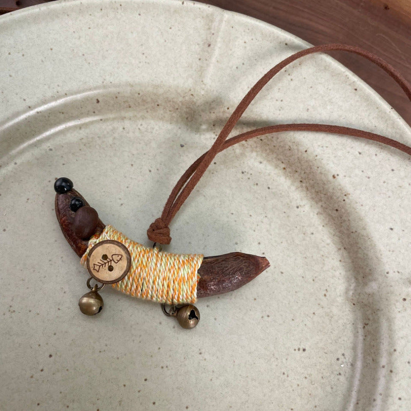 Pea Horn Sausage Dog Sweater Chain Fun Braid Rope Bell Pendants
