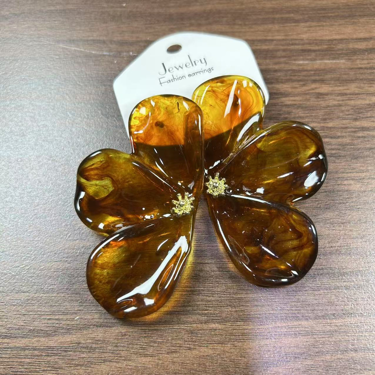 Oversized Flower Geometric Resin High-grade Fashion Earrings