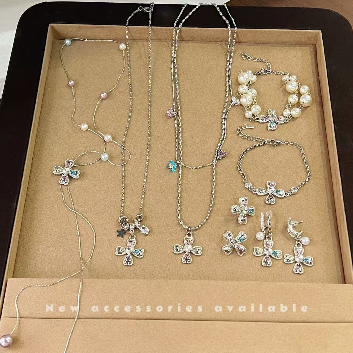 Korean Style Sweet Cool Colorful Crystals Cross Pendants