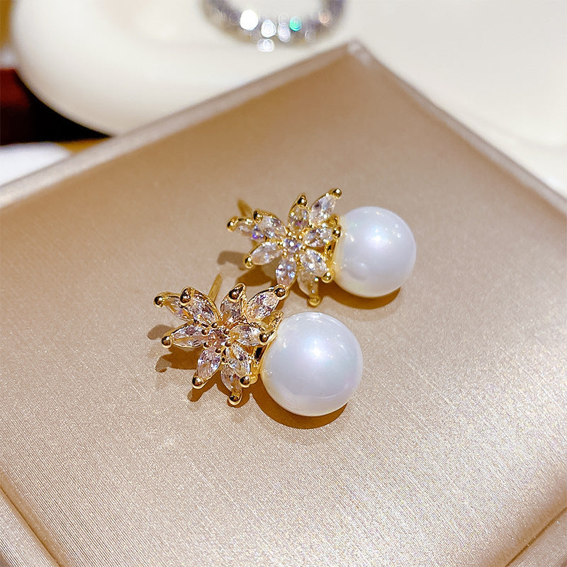 Flower Collection Real Gold Plating Quality Sweet Earrings
