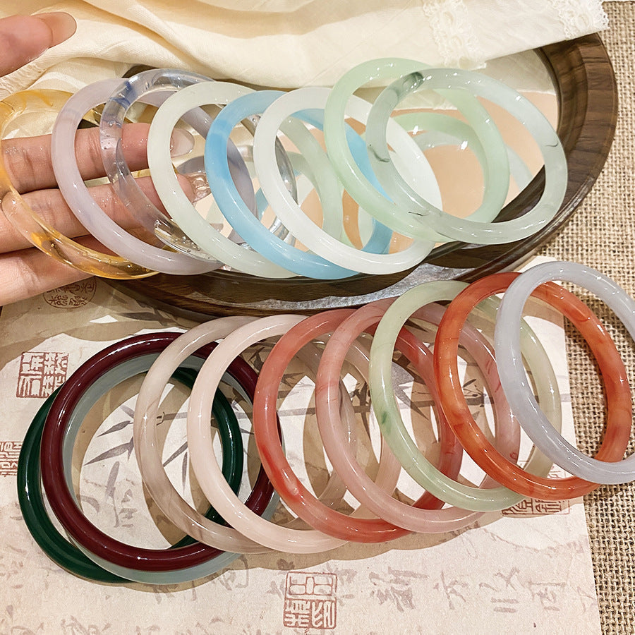 Women's Style Light Luxury Round Chalcedony Blooming Simple Exquisite Fashionable High-grade Bracelets