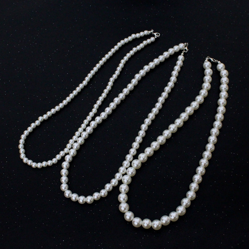 Pearl Round Stringed Pearls Clavicle Chain Elegant Necklaces