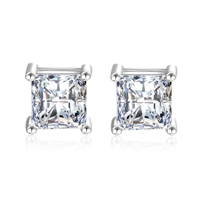 Women's Zircon Simple Temperament Geometric Square For Rings