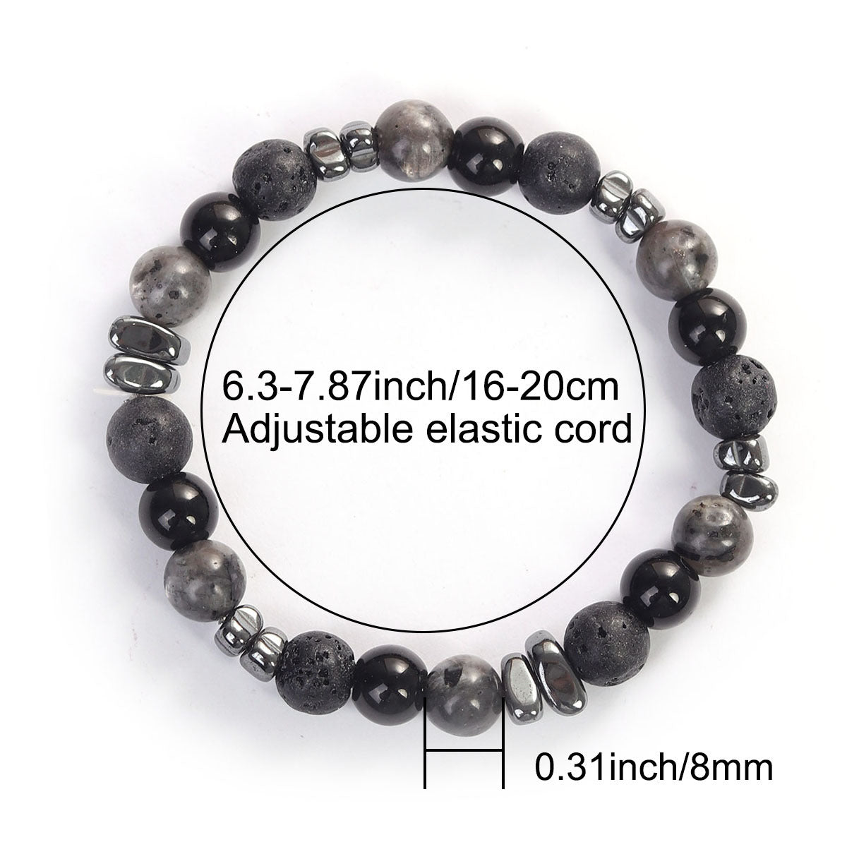Beaded Volcanic Rock Natural Glitter Handmade Bracelets