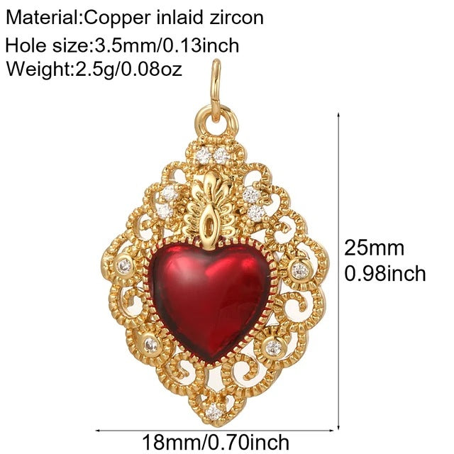 New Millennium Bohemian Heart-shaped Copper Universal Pendants