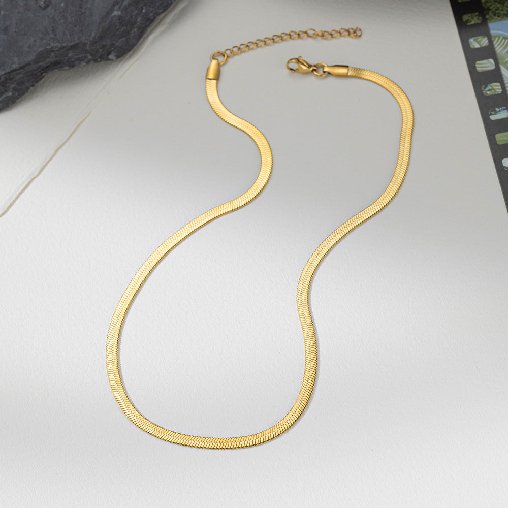Women's & Men's Steel Stainless Blades Snake Bones Chain High-grade Fashion Sweater Light Necklaces