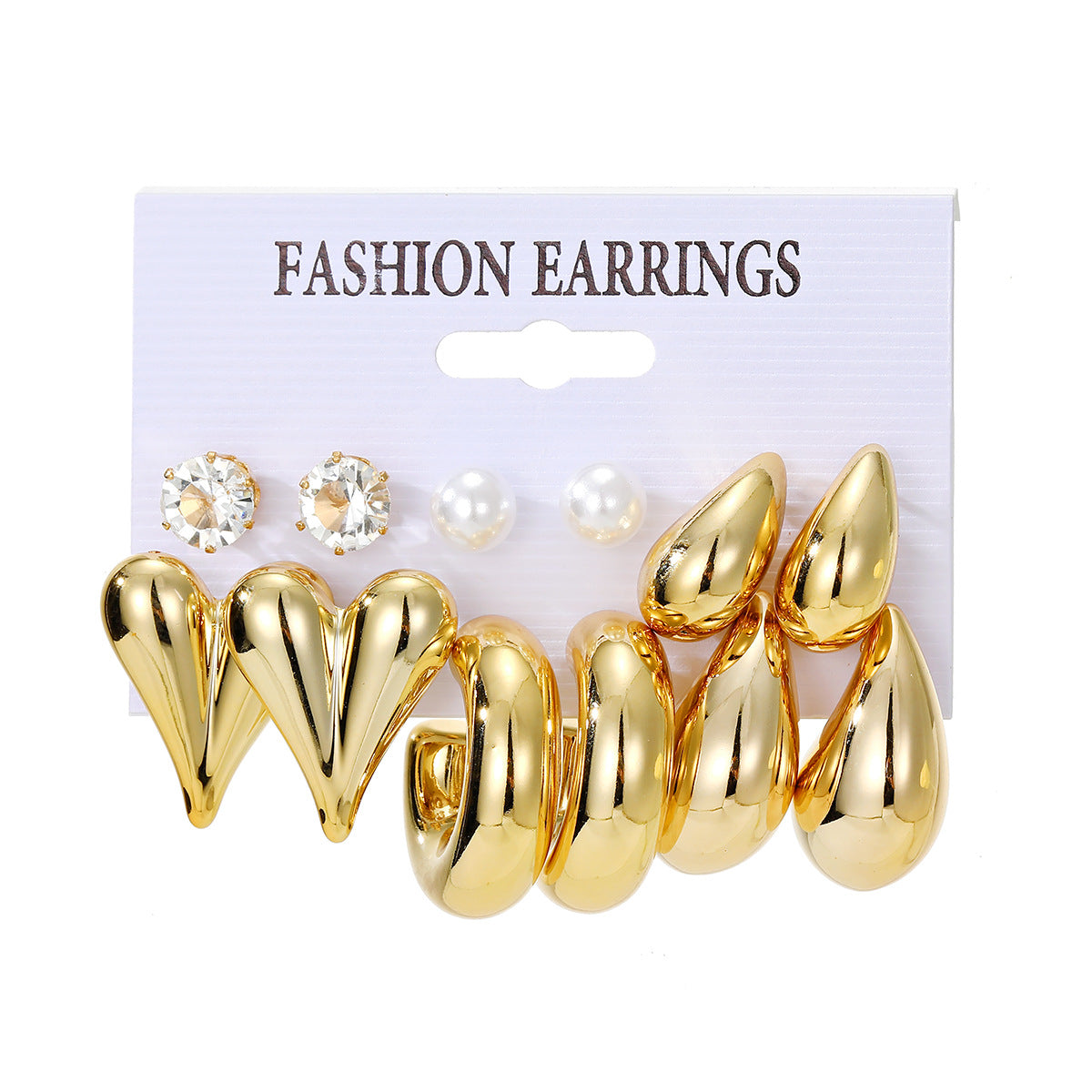Design Butterfly Heart Water Drops Diamond Imitation Earrings