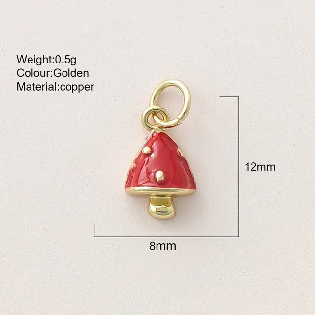 Cool Cute Delicate Red Mushroom Copper Bracelets
